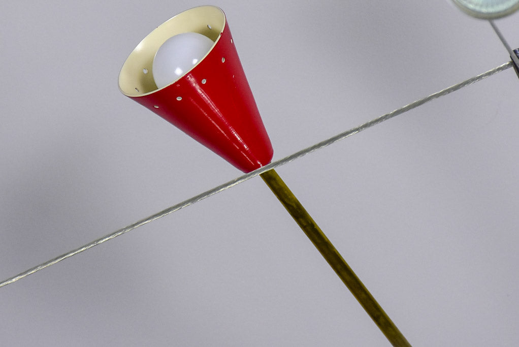 Very large multi-color Italian Sputnik ceiling light - Stilnovo re-edition