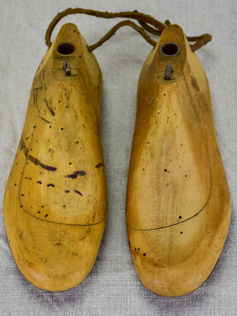 Pair of 1950's French wooden shoestays