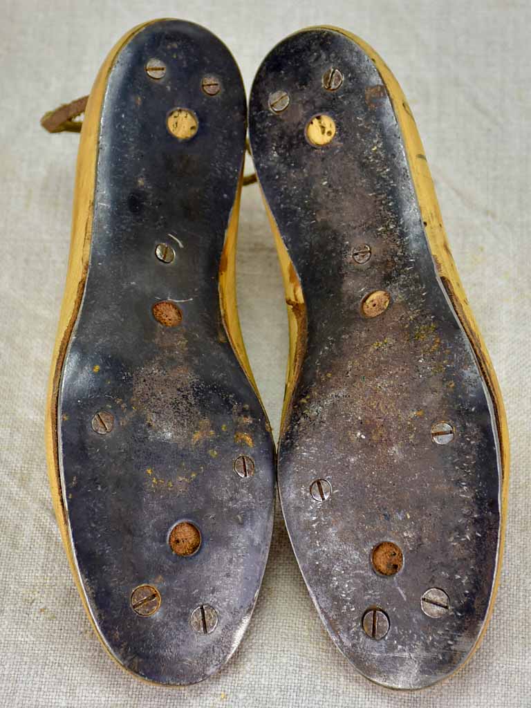 Pair of 1950's French wooden shoestays