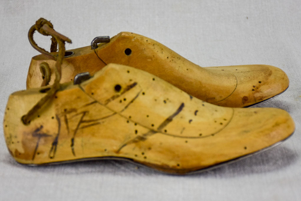 Pair of 1950's French wooden shoestays