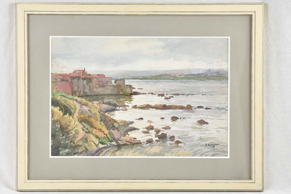 Two seascape watercolor paintings of St. Tropez Signed Alfred BERGIER (1881-1971) - 22½" x 29¼"