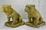 Pair of antique French garden sculptures of bulldogs 15¼"