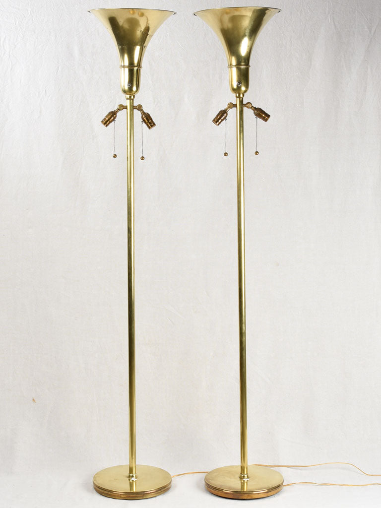 Vintage Italian brass floor lamps
