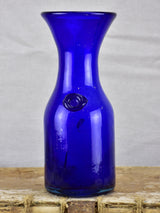 Collection of cobalt blue glassware from Biot, France