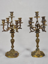 Pair of antique French candlesticks with five branches 20½"