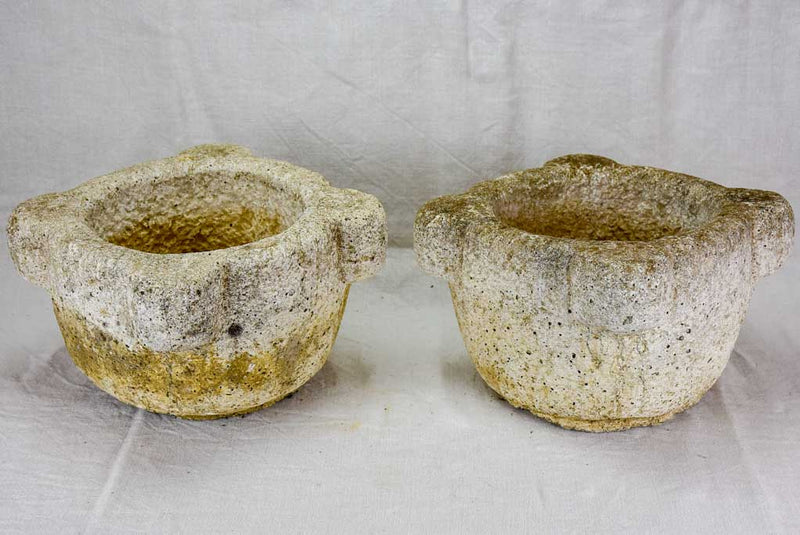 Pair of late 19th Century French stone mortars 15"
