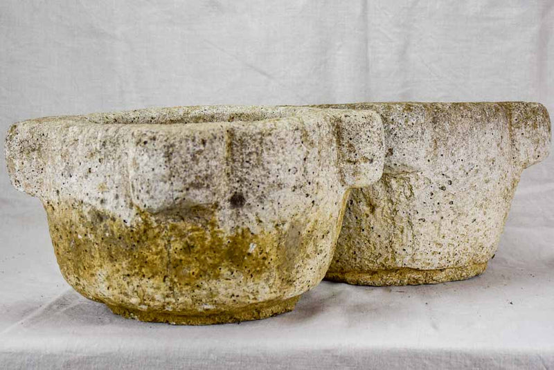 Pair of late 19th Century French stone mortars 15"