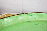 Large vintage platter from Vallauris with green glaze