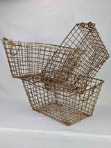 Collection of three antique French oyster baskets 15¼" x 19¾"