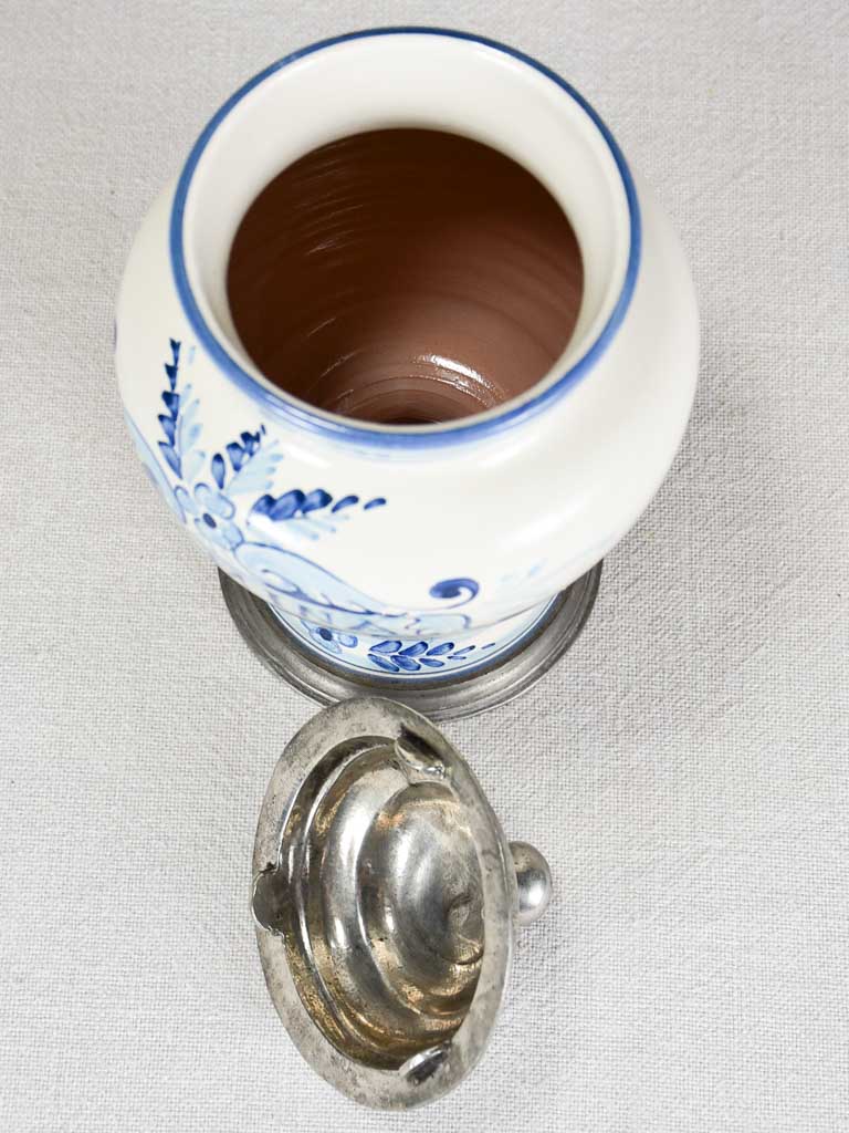 Gramina apothecary pot - blue and white 9"