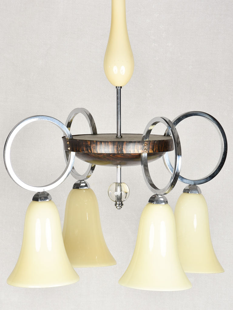 Downward-facing tulip lamp shades chandelier