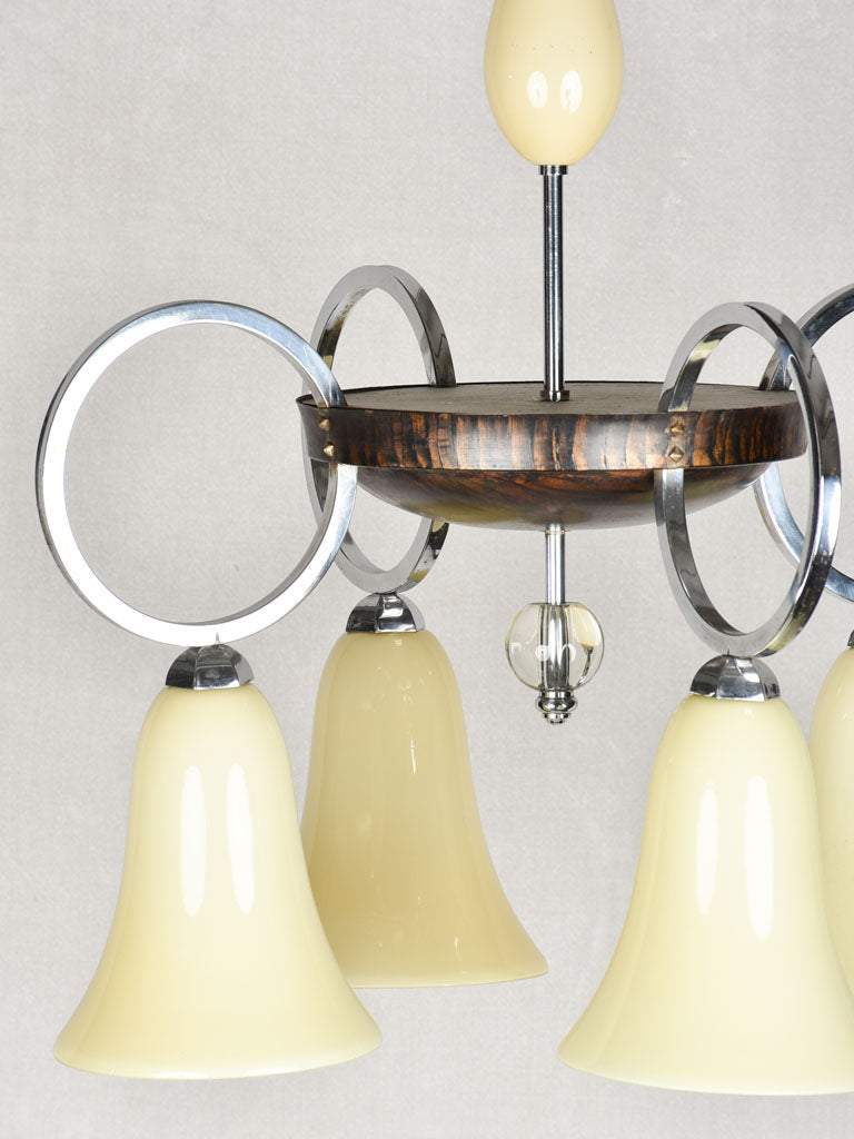 Classic opaque glass 40s chandelier