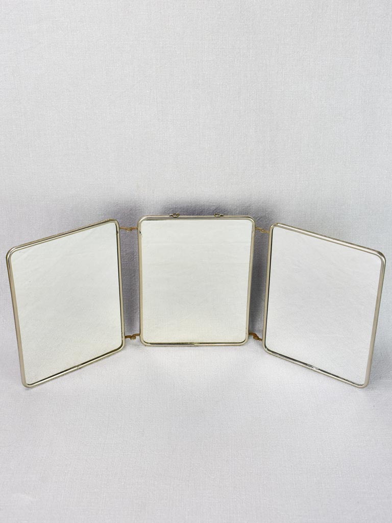 Mid century French barber's mirror with three panels 9½"