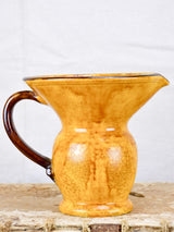 Vintage French pitcher / vase with orange glaze