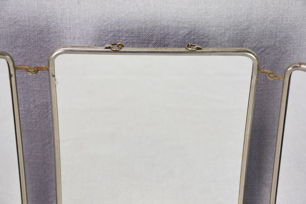 Mid century French barber's mirror with three panels 9½"