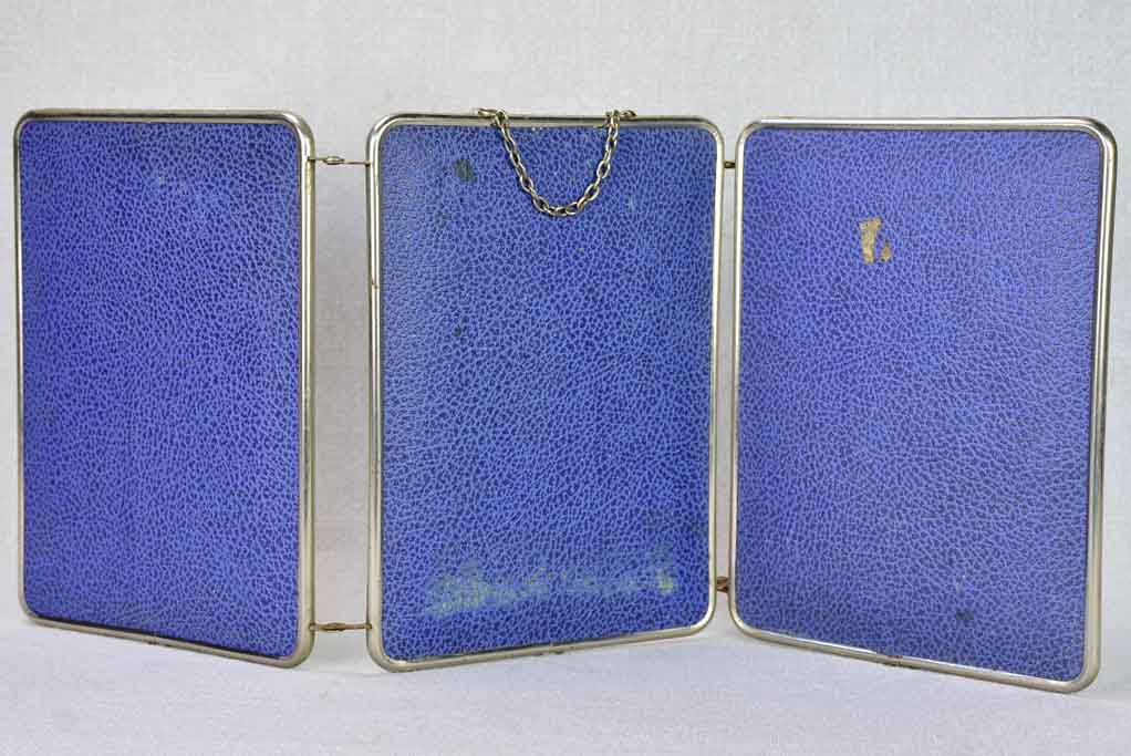 Mid century French barber's mirror with three panels 9½"