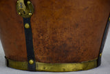 Antique French leather men's hat bag