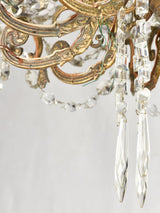 12 light crystal & bronze chandelier - 19th century - 24¾" diameter