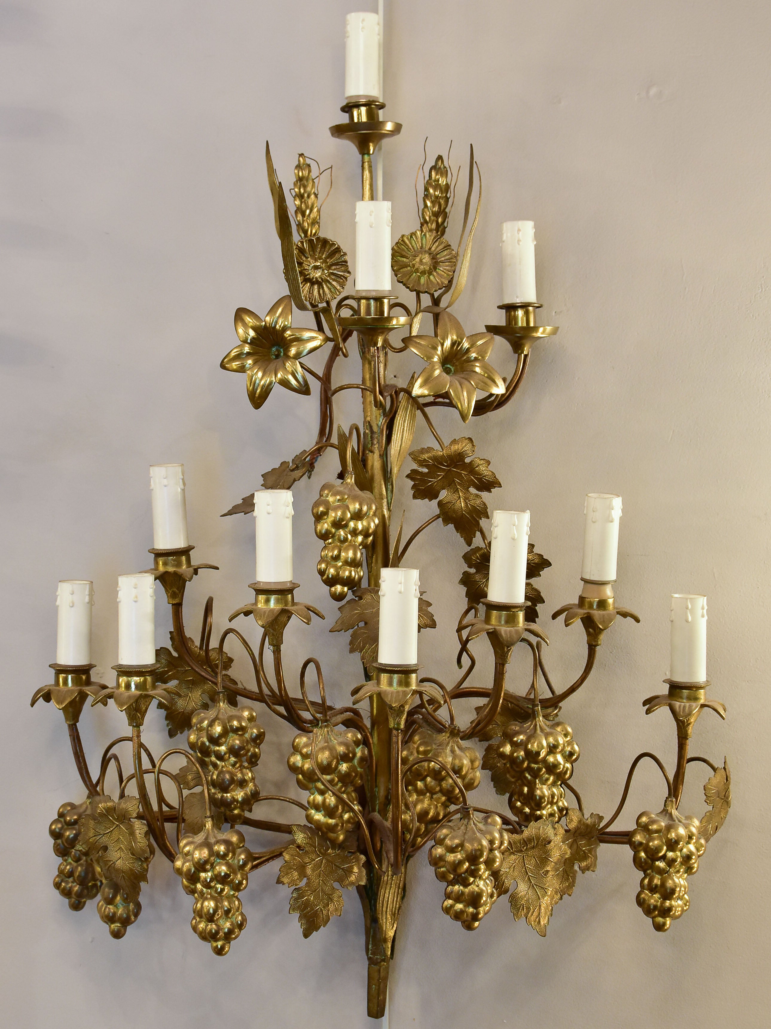 Antique gold church wall appliques