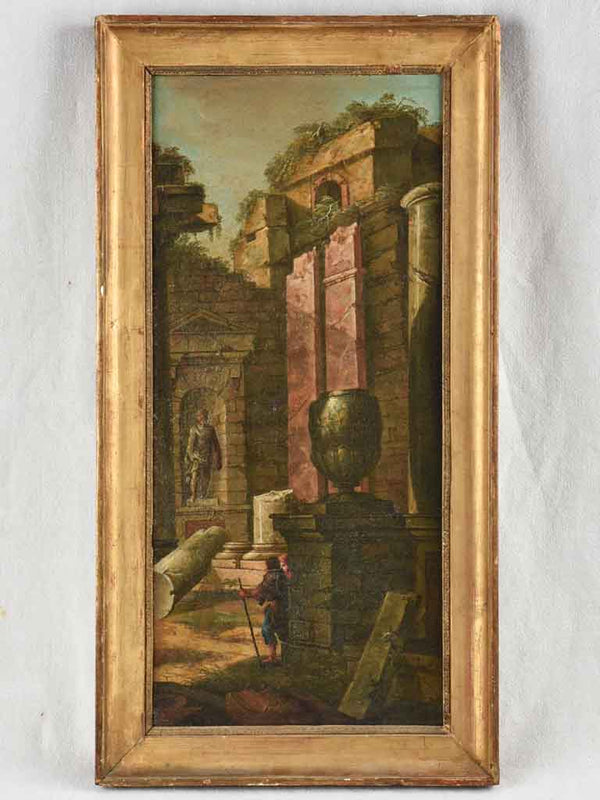 18th century Italian classical style painting - ‘Caprice Architectural’ 30¾" x 16¼"
