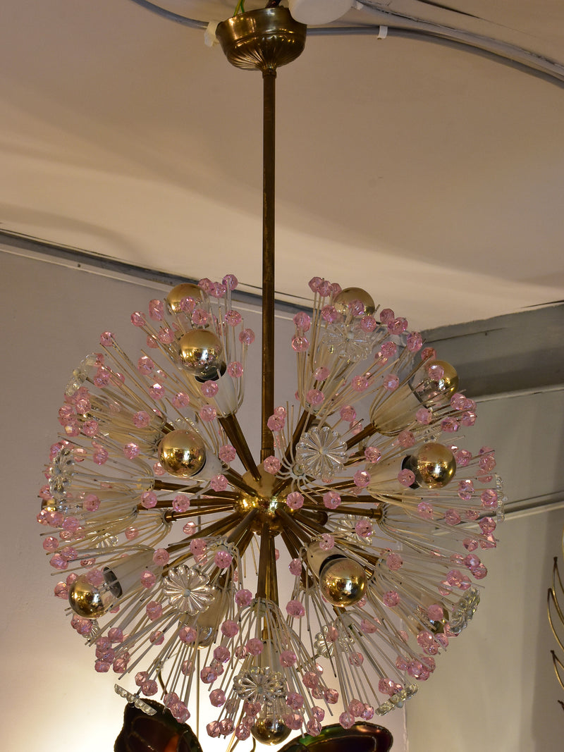 Pink 'snowball' sputnik chandelier - Emile Stejnar