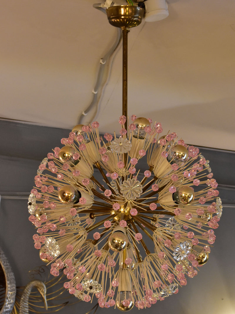 Pink 'snowball' sputnik chandelier - Emile Stejnar