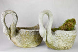 Pair of mid-century French swan garden planters