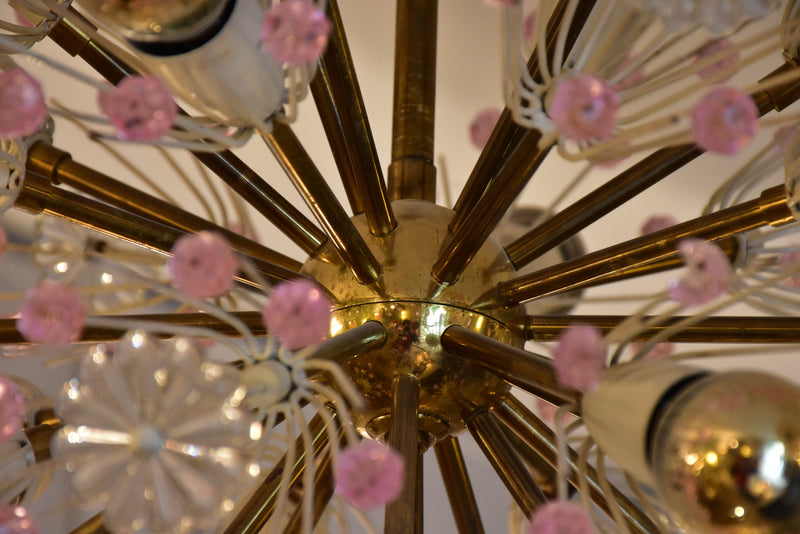 Pink 'snowball' sputnik chandelier - Emile Stejnar