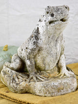Vintage French garden fountain statue of a frog