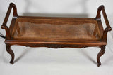 19th-century caned bench seat 45¾"