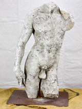 Vintage French male torso mounted on a square base