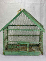 Rustic antique French birdcage with green patina 23¾"