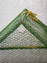 Rustic antique French birdcage with green patina 23¾"