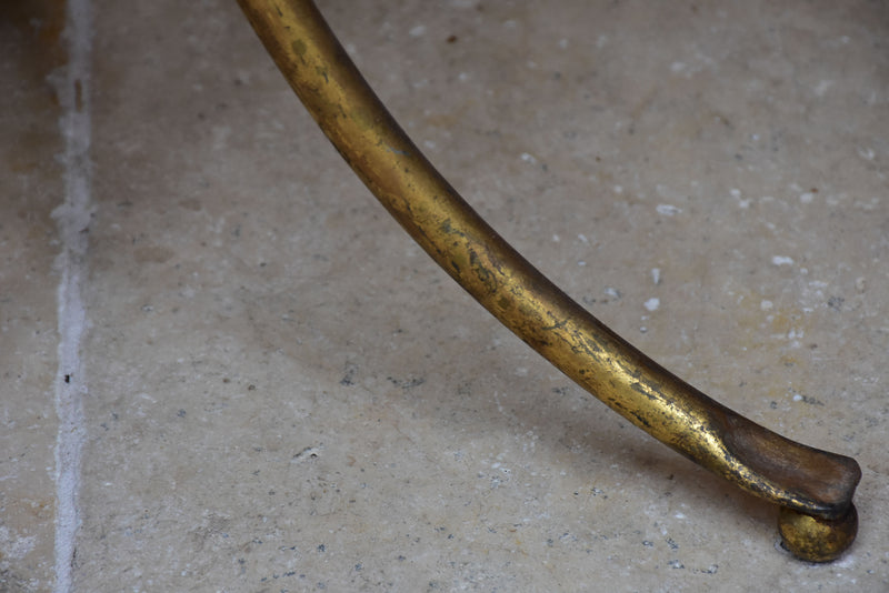 Small round Hans Kögl table with gold palm frond stand
