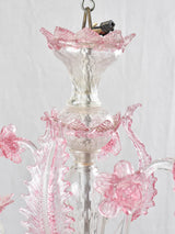 Pink Murano glass chandelier 6 lights 21¾" x 17¾"