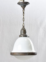 Opaline pendant light, bell shaped 1930s 10¼ x 22¾""