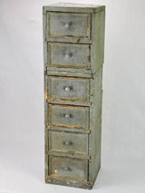 Set of rustic French drawers from a workshop with taupe patina 35¾"