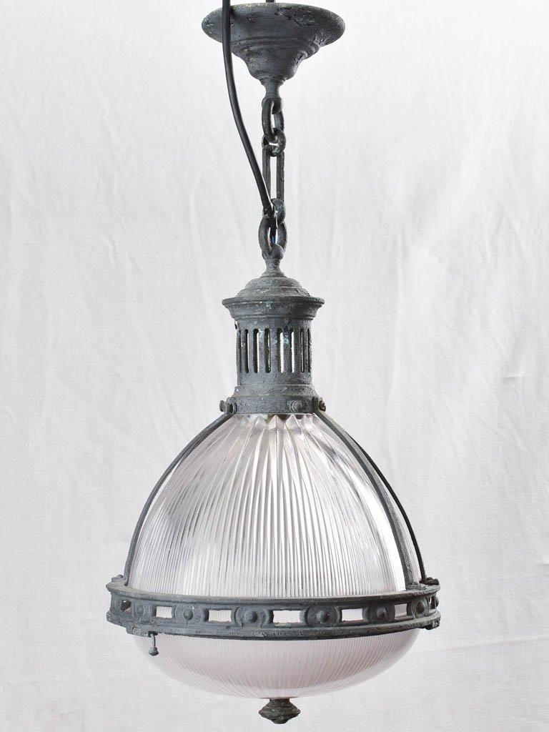 Collection of FOUR industrial Holophane lights 12½" diameter