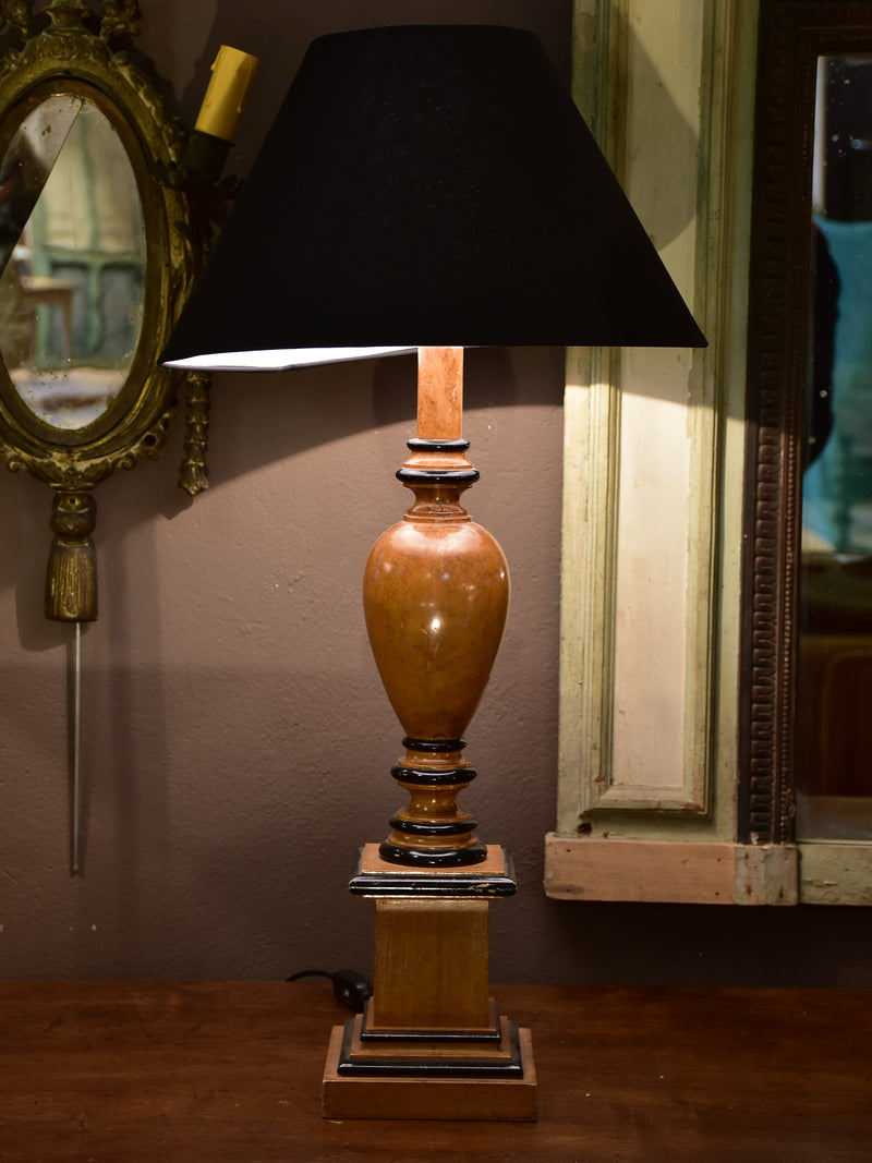 Pair of Lotihier style lamps with burr walnut bases