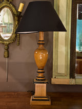 Pair of Lotihier style lamps with burr walnut bases