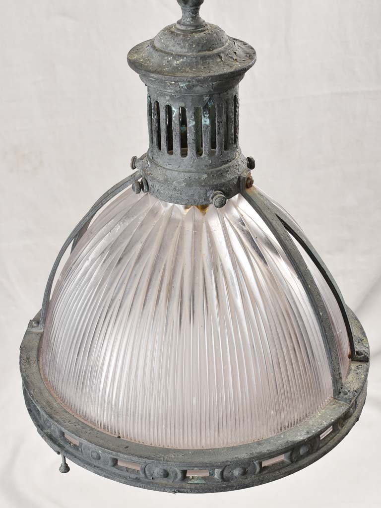 Collection of FOUR industrial Holophane lights 12½" diameter