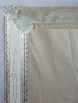 Vintage Venetian mirror with glass flowers 20½" x 30"