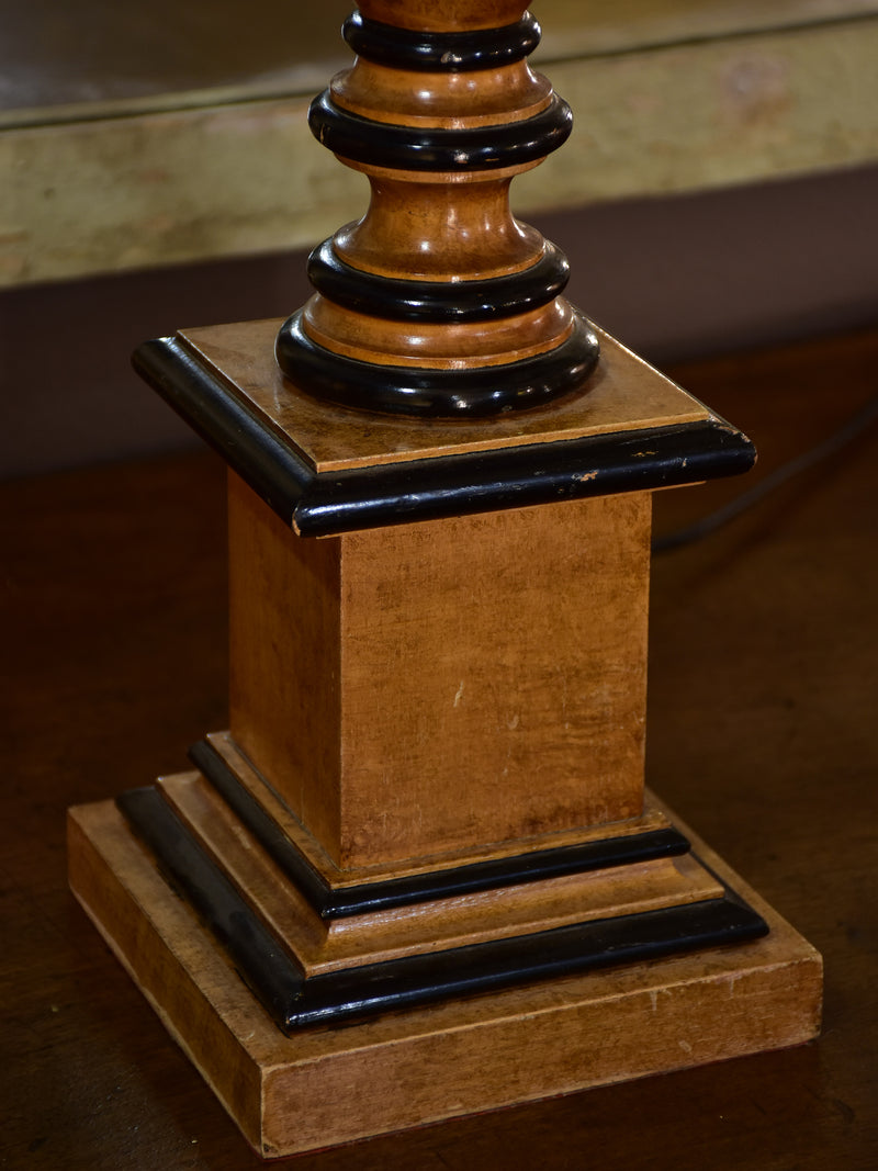 Pair of Lotihier style lamps with burr walnut bases