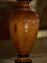 Pair of Lotihier style lamps with burr walnut bases