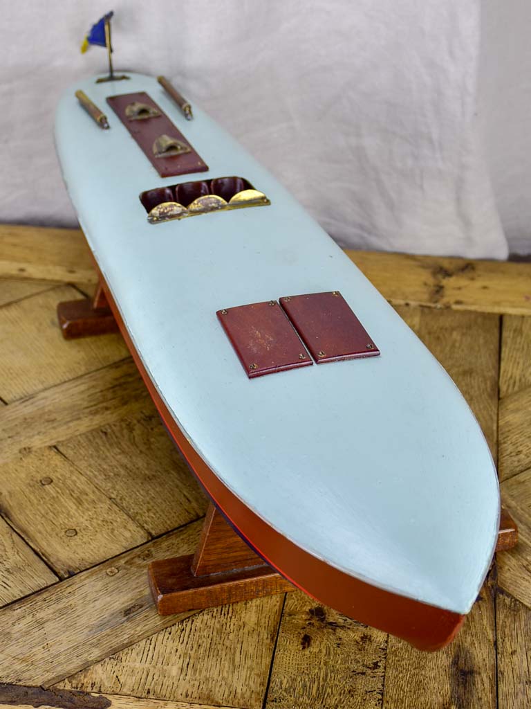 Mid century mahogany speed boat