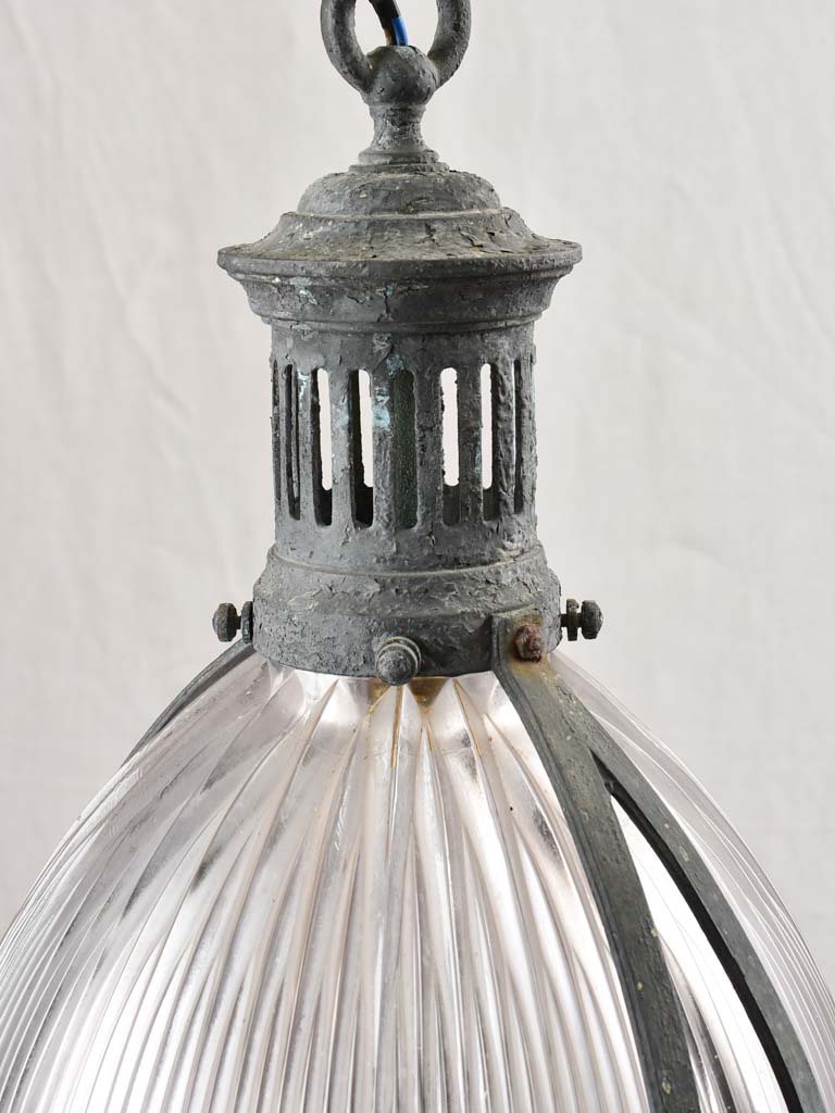 Collection of FOUR industrial Holophane lights 12½" diameter