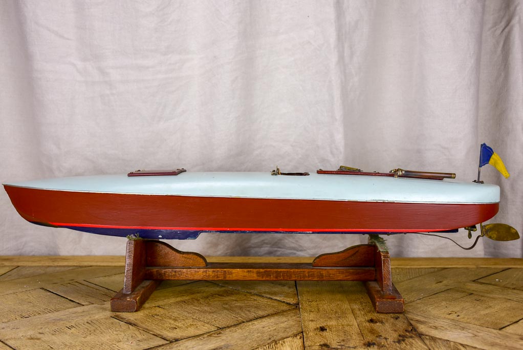 Mid century mahogany speed boat