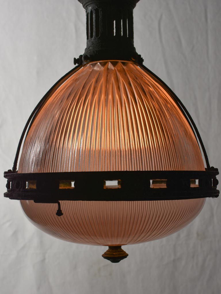 Collection of FOUR industrial Holophane lights 12½" diameter