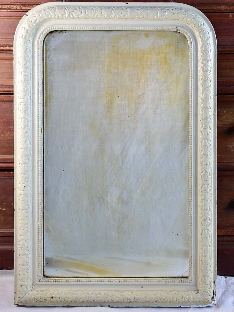 Late 19th Century French Louis Philippe mirror with beige frame 23¾" x 35¾"