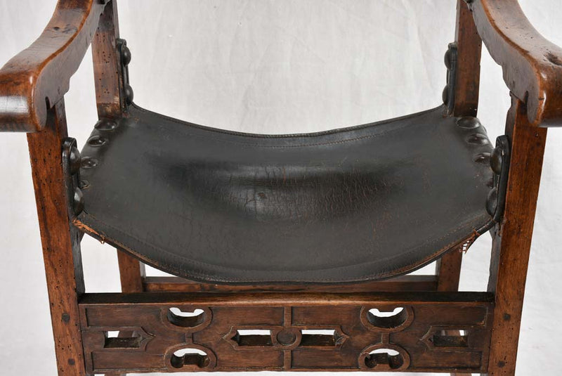 Vintage Portuguese Large Leather Armchair